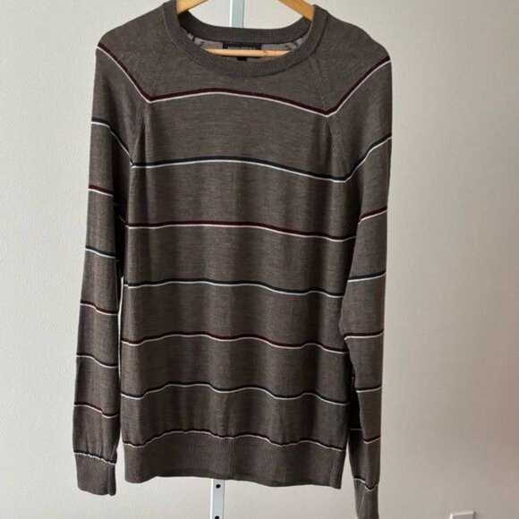 Banana Republic Other - Banana Republic Sweater Men’s Large Merino Wool Striped Retro Academia Preppy